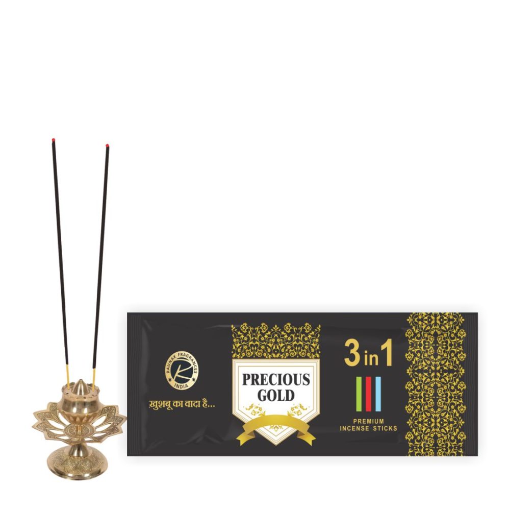 Precious Gold 3 in 1 Premium Incense Sticks Pouch (30 Gram) - Image 2