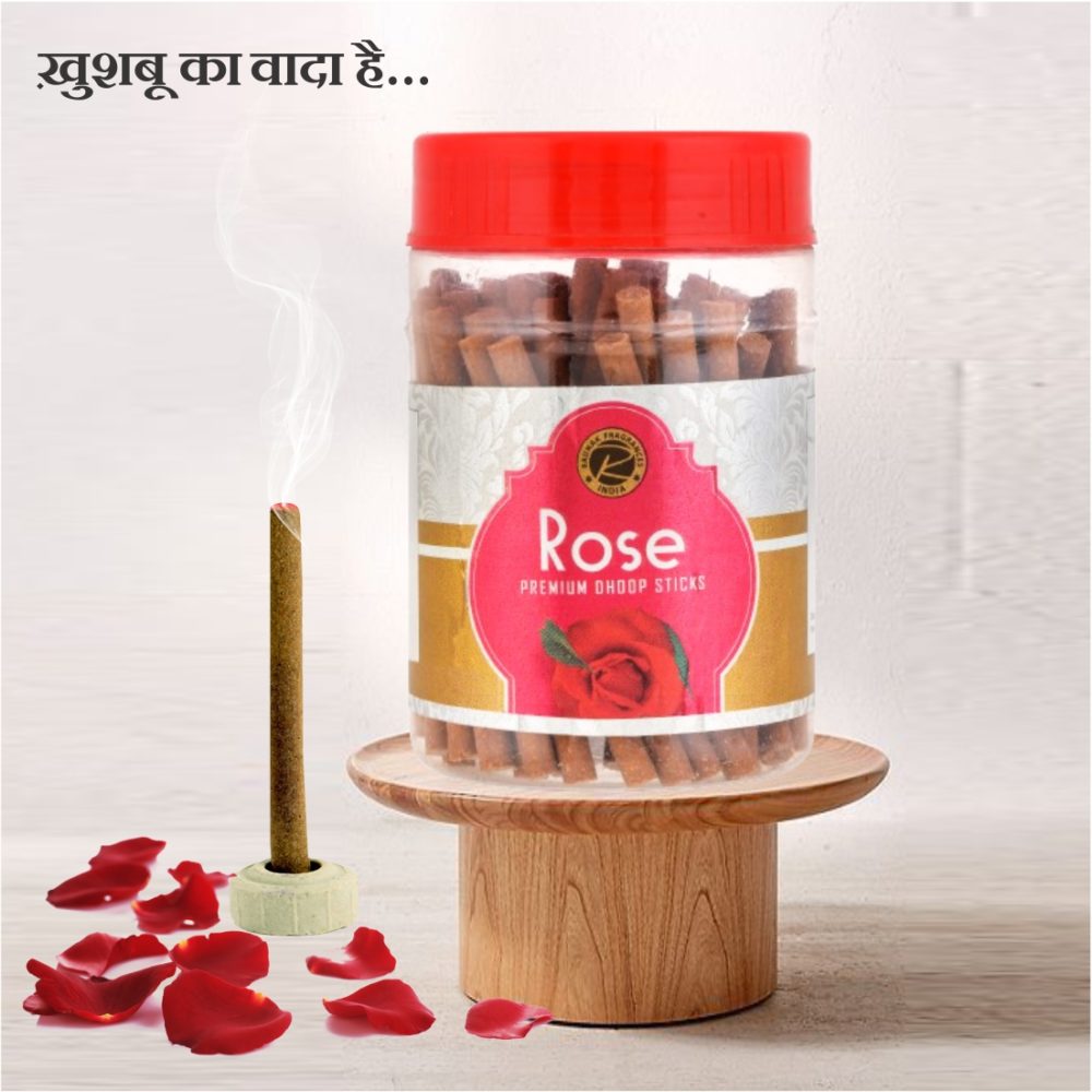 Rose Dhoop Sticks Jar (100 Gram)