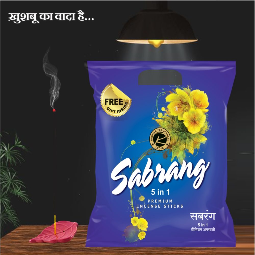 Sabrang 5-in-1 Premium Incense Sticks Zipper Family Pack (1 KG)