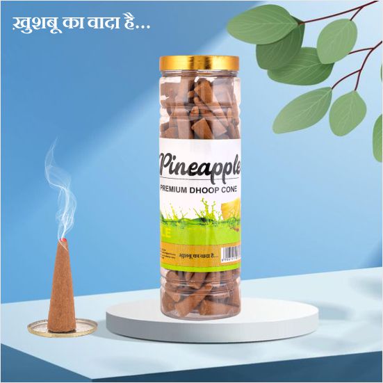 Pineapple Premium Dhoop Cone Jar (400 Gram)